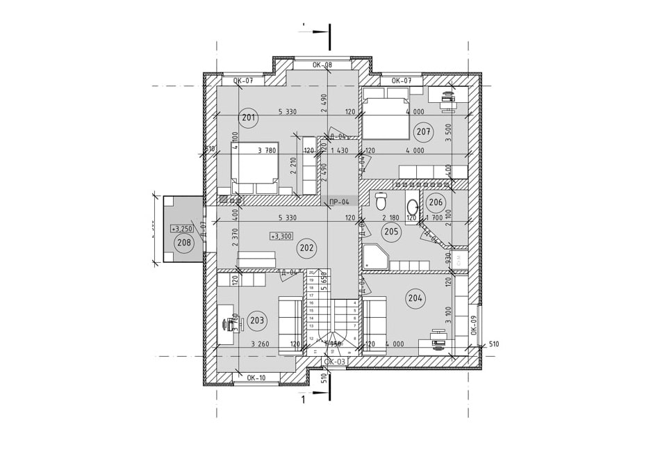 Планировка дома ДС-003 2-й этаж