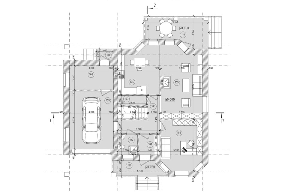 Планировка дома ДС-004 1-й этаж