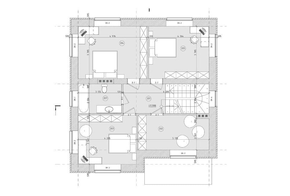 Планировка дома ДС-006 2-й этаж