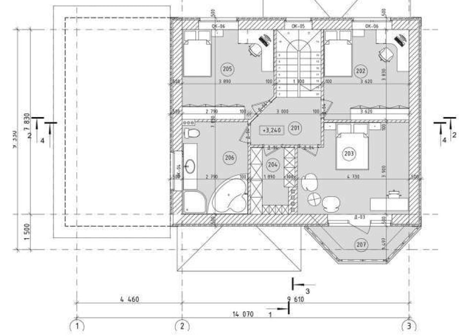 Планировка дома ДС-012 2-й этаж