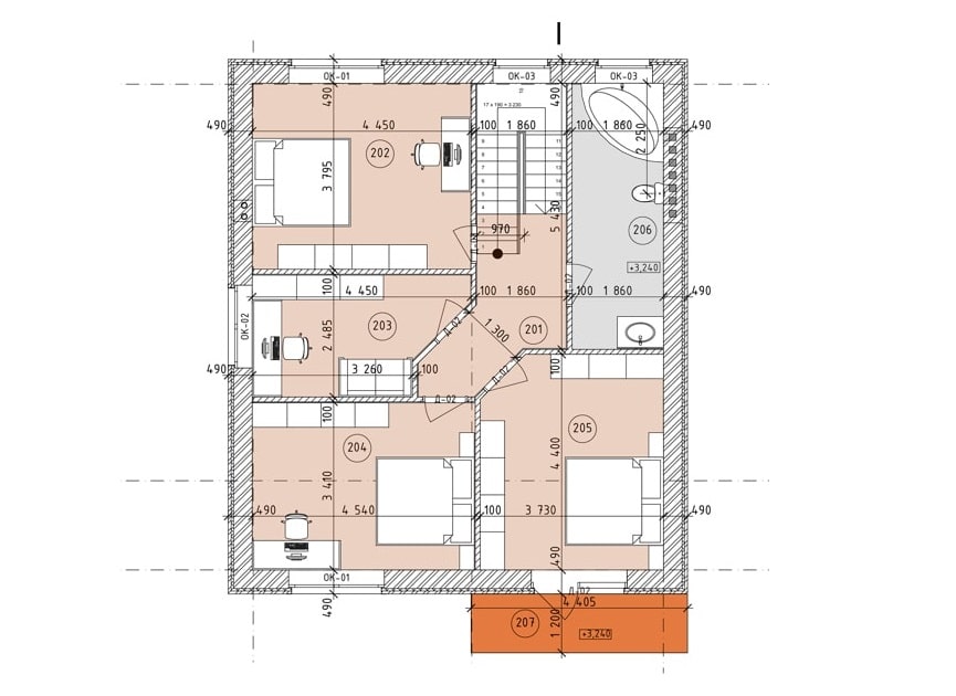 Планировка дома ДС-014 2-й этаж
