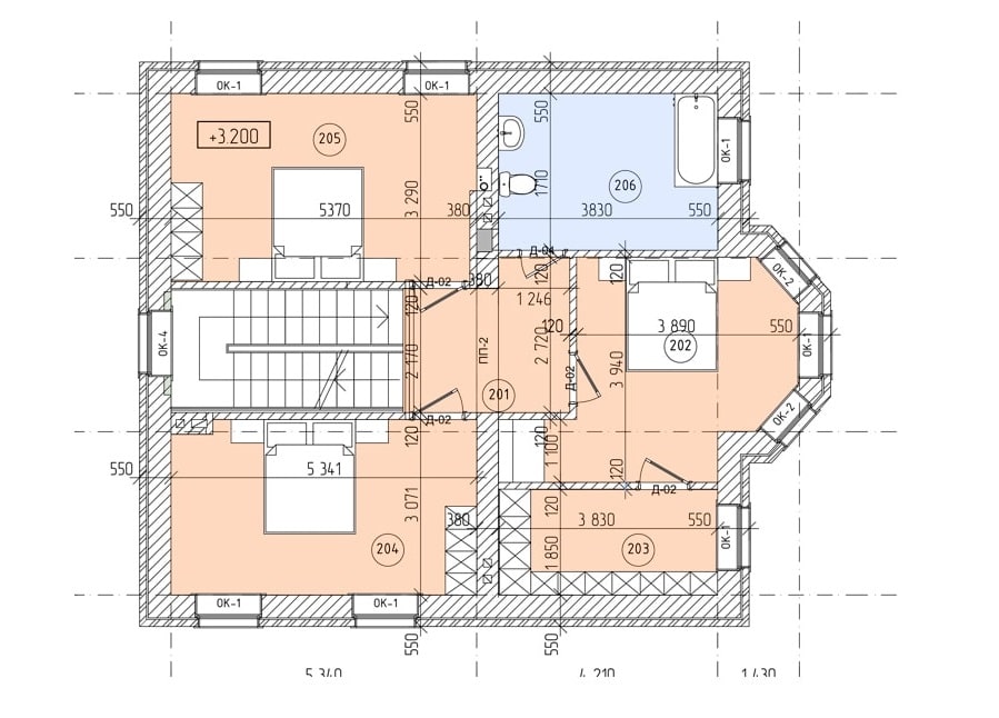 Планировка дома ДС-015 2-й этаж