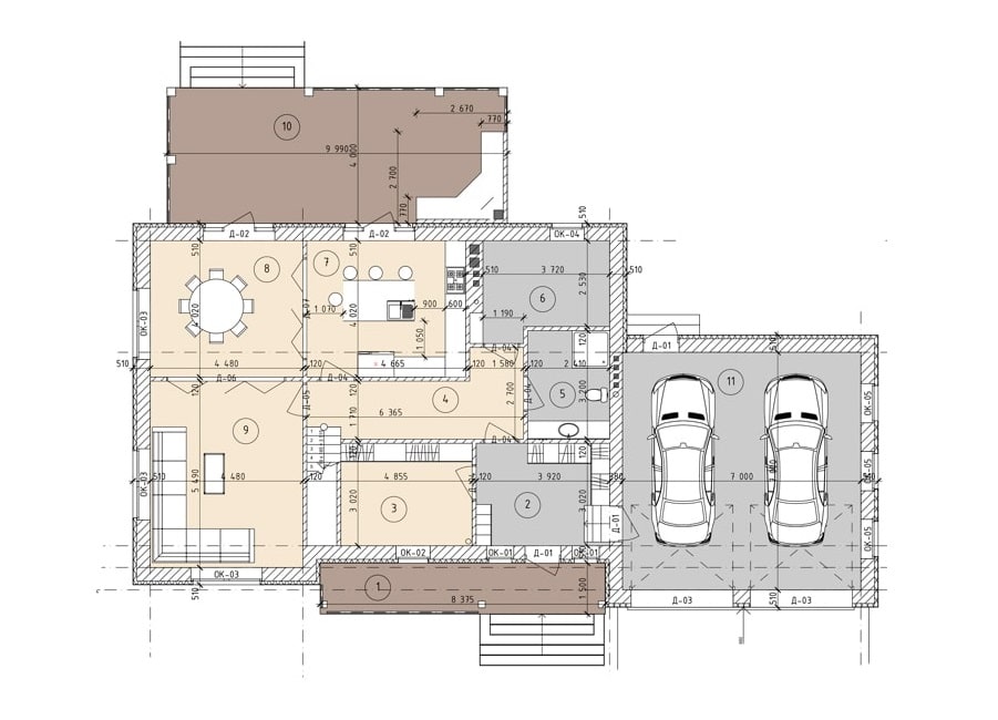 Планировка дома ДС-018 1-й этаж