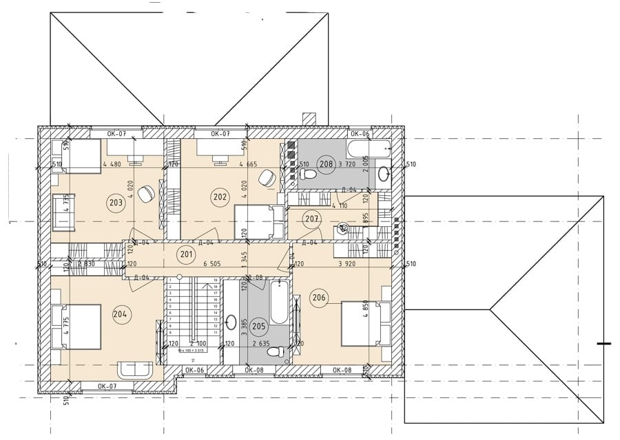 Планировка дома ДС-018 2-й этаж