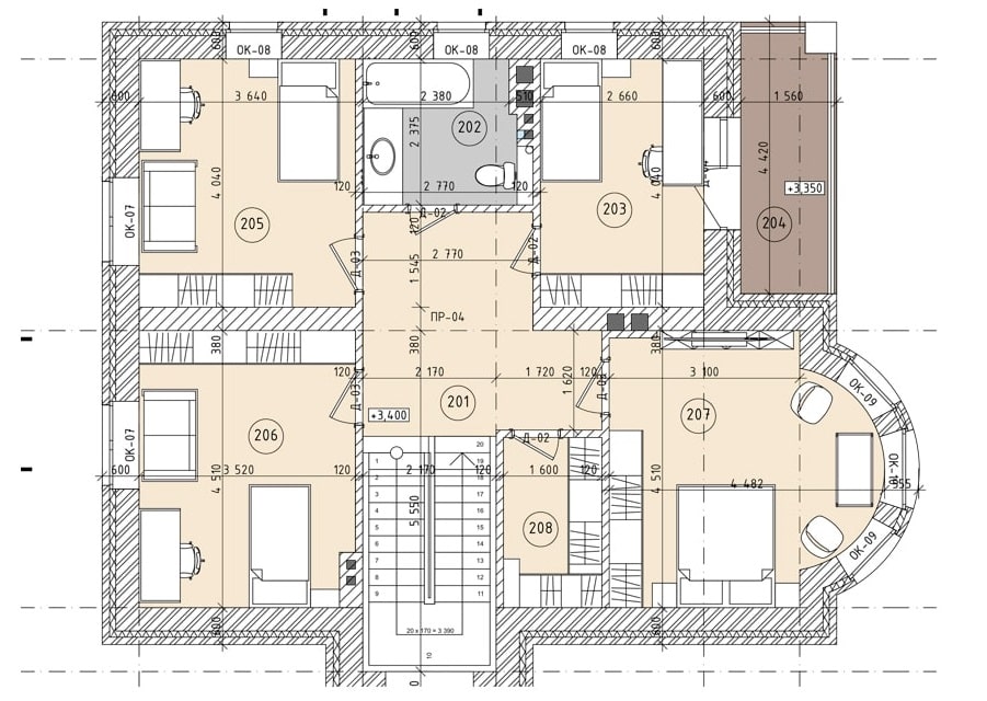 Планировка дома ДС-019 2-й этаж