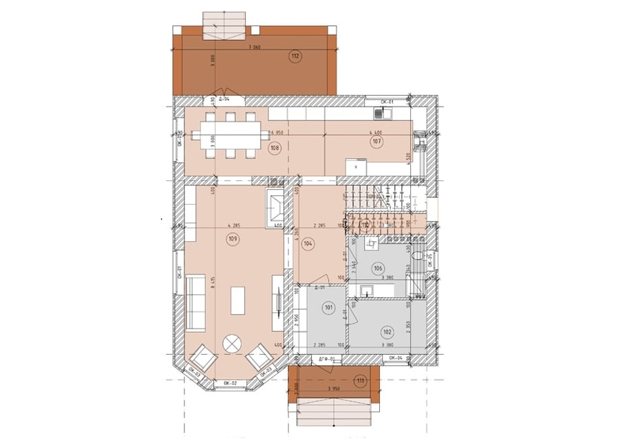 Планировка дома ДС-024 1-й этаж