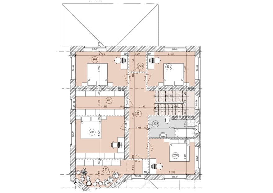 Планировка дома ДС-024 2-й этаж