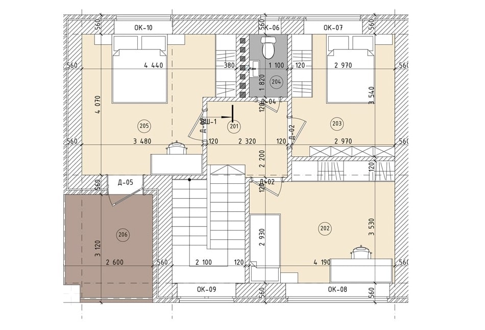 Планировка дома ДС-025 2-й этаж