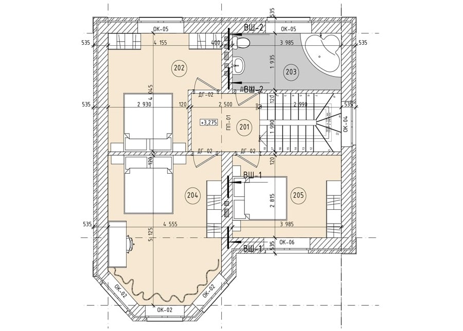 Планировка дома ДС-027 2-й этаж