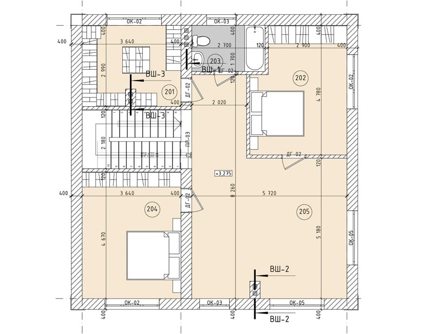 Планировка дома ДС-028 2-й этаж