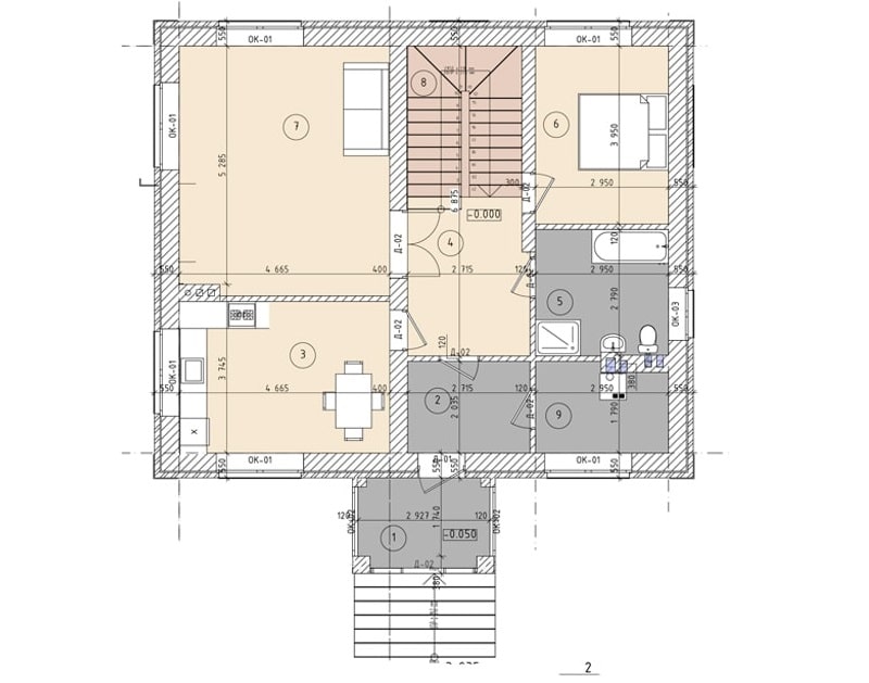 Планировка дома ДС-029 1-й этаж