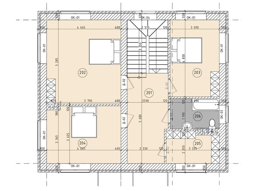 Планировка дома ДС-029 2-й этаж