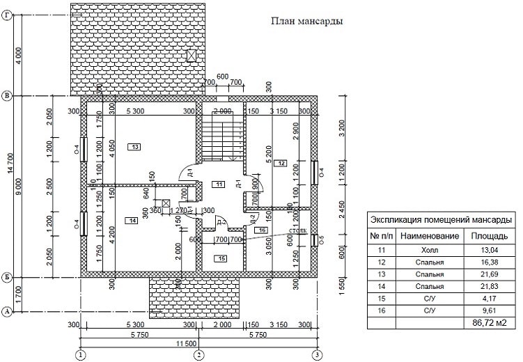 Планировка дома ДС-098 2-й этаж